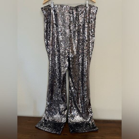 NWT Anthropologie Good American Wide Leg Sequin Pant Sz 3X - Picture 7 of 12
